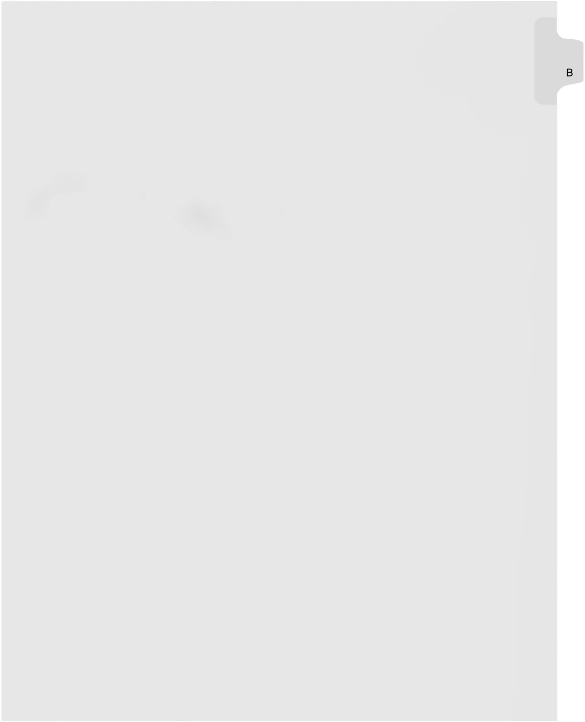 Kleer-Fax Individual Letter Side-Tab Dividers — Letter B