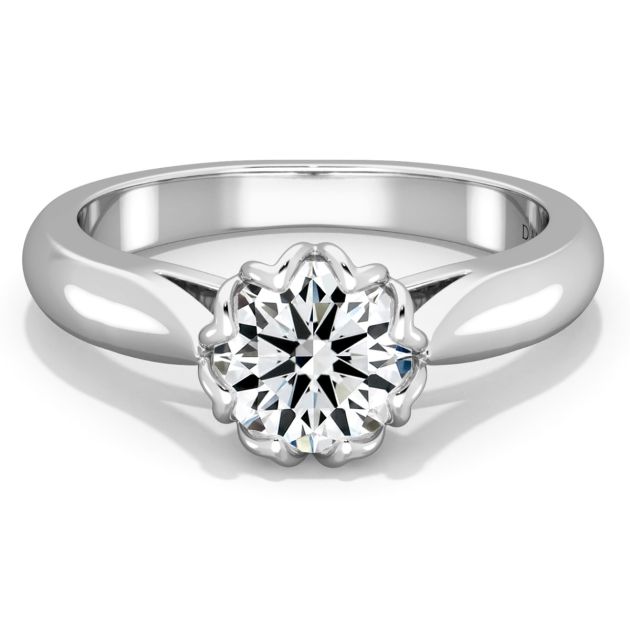 Danhov Classico Handcrafted Diamond Engagement Ring in 14k White Gold