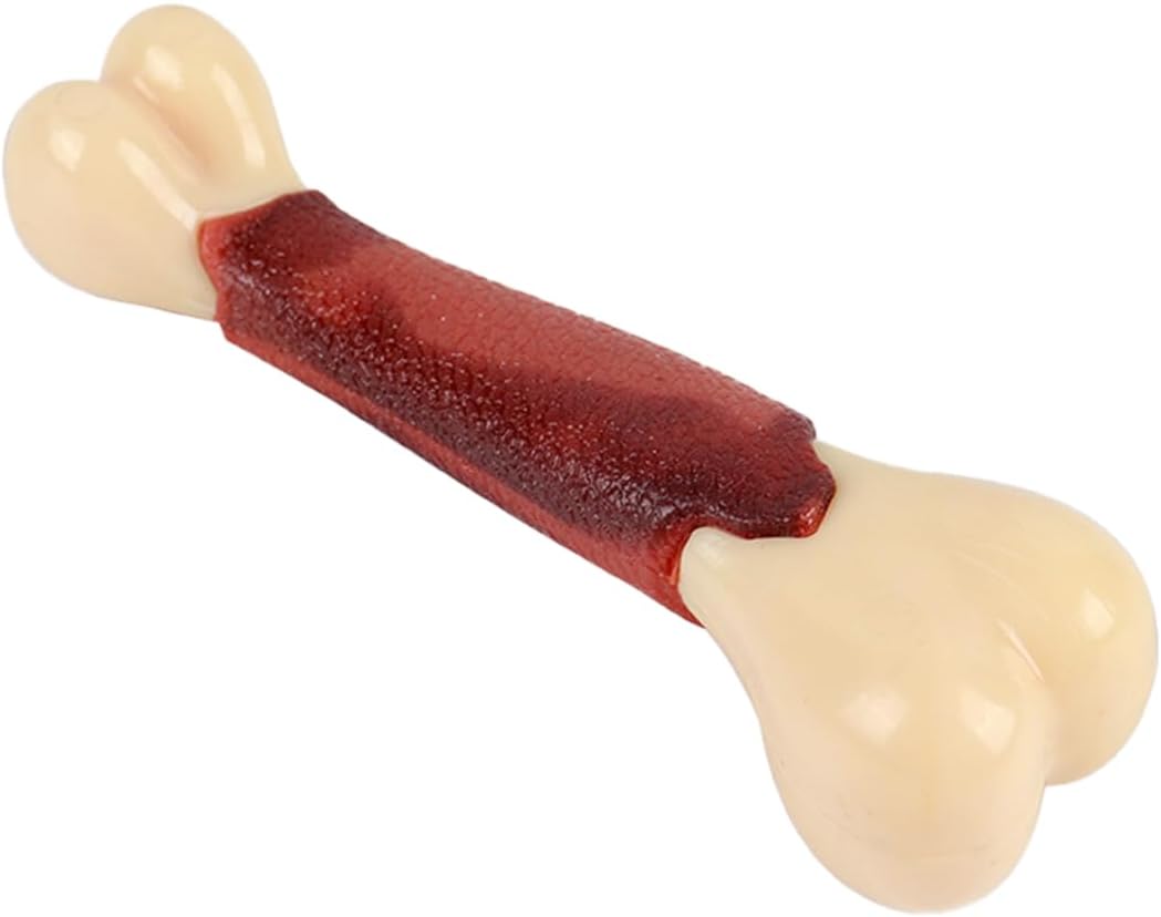 EFWEL EWEL Dog Bone Chew Toys - Durable Nylon Dog Toys for Small Medium Aggressive Chewers, Beef Flavor