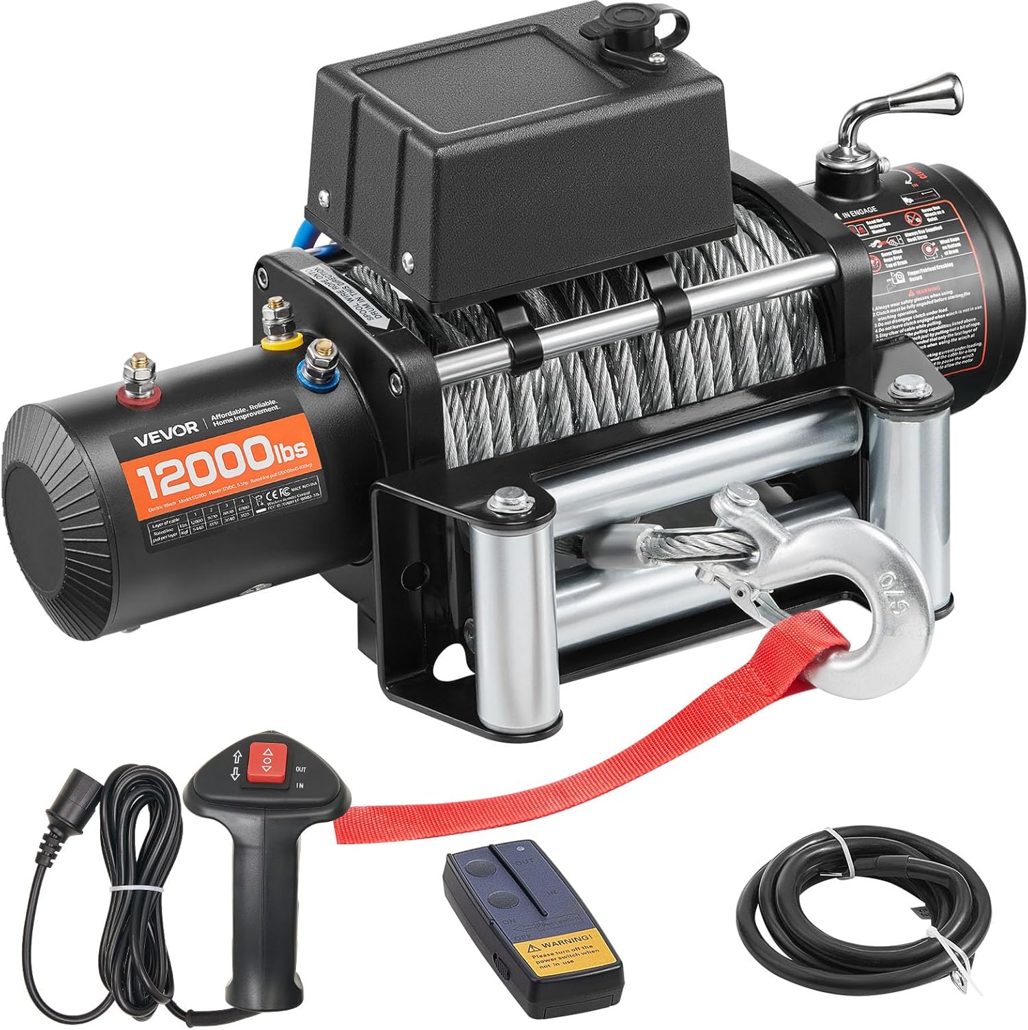 VEVOR 12,000 lbs Electric Truck Winch