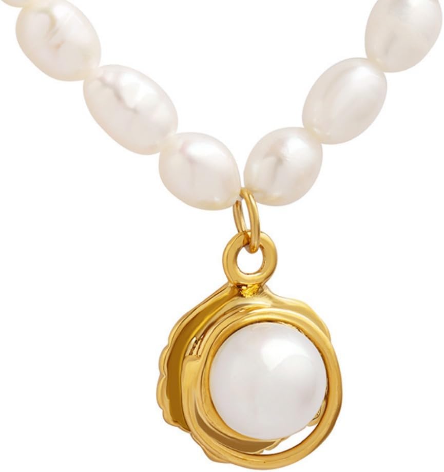 Generic Elegant 14K Gold Pearl Pendant Necklace: Featuring Freshwater Cultured Pearl - An Ideal Christmas Gift for Her, Perfect for Evening Wear, Premium Quality Jewelry