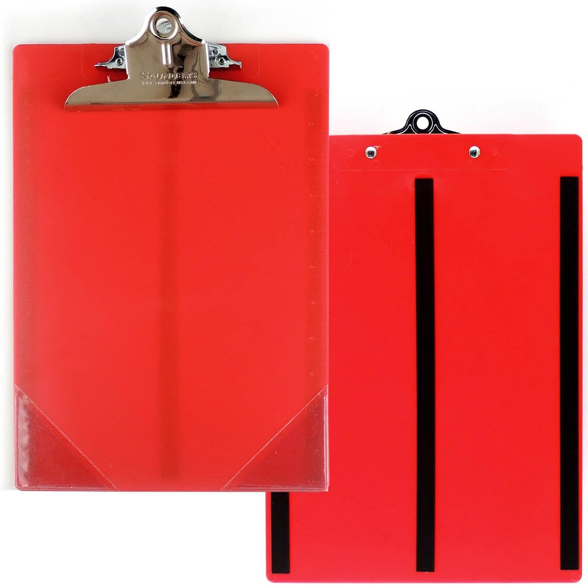 StoreSMART Magnetic Red Clipboard with Corner Pockets and Rulers, 4-Pack