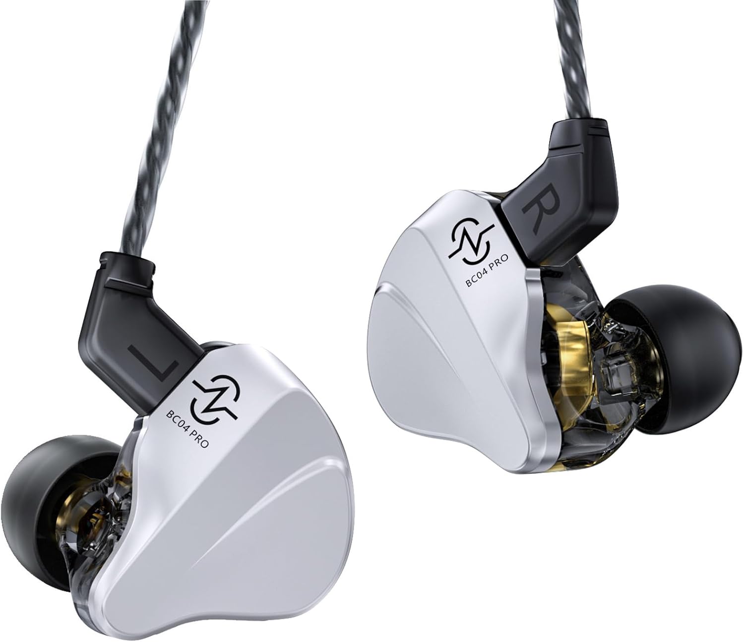 ccz BC04 Pro in Ear Monitor Headphones, 1DD & 1BA Hi-Res Wired Earbuds, Noise Isolating Fit, Ergonomic Design IEM Earphones for Musicians, Audiophiles, Stage, Gaming Earbuds with Detachable Cable