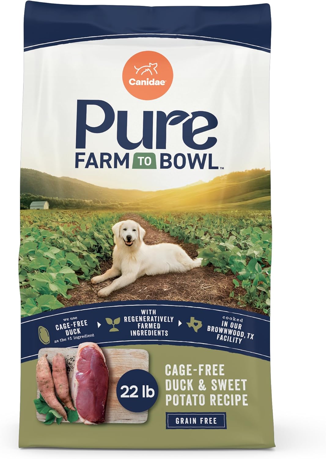 PURE Grain Free Duck & Sweet Potato Adult Dry Dog Food (22 lbs)