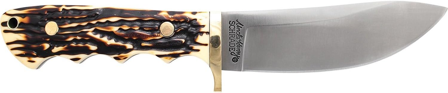 Uncle Henry Elk Hunter w-Leather Sheath. 7Cr17MoV Steel.