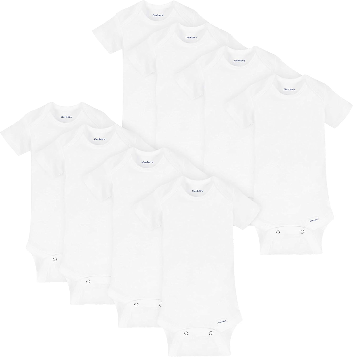 Gerber Baby 8-Pack Short Sleeve Onesie Bodysuits