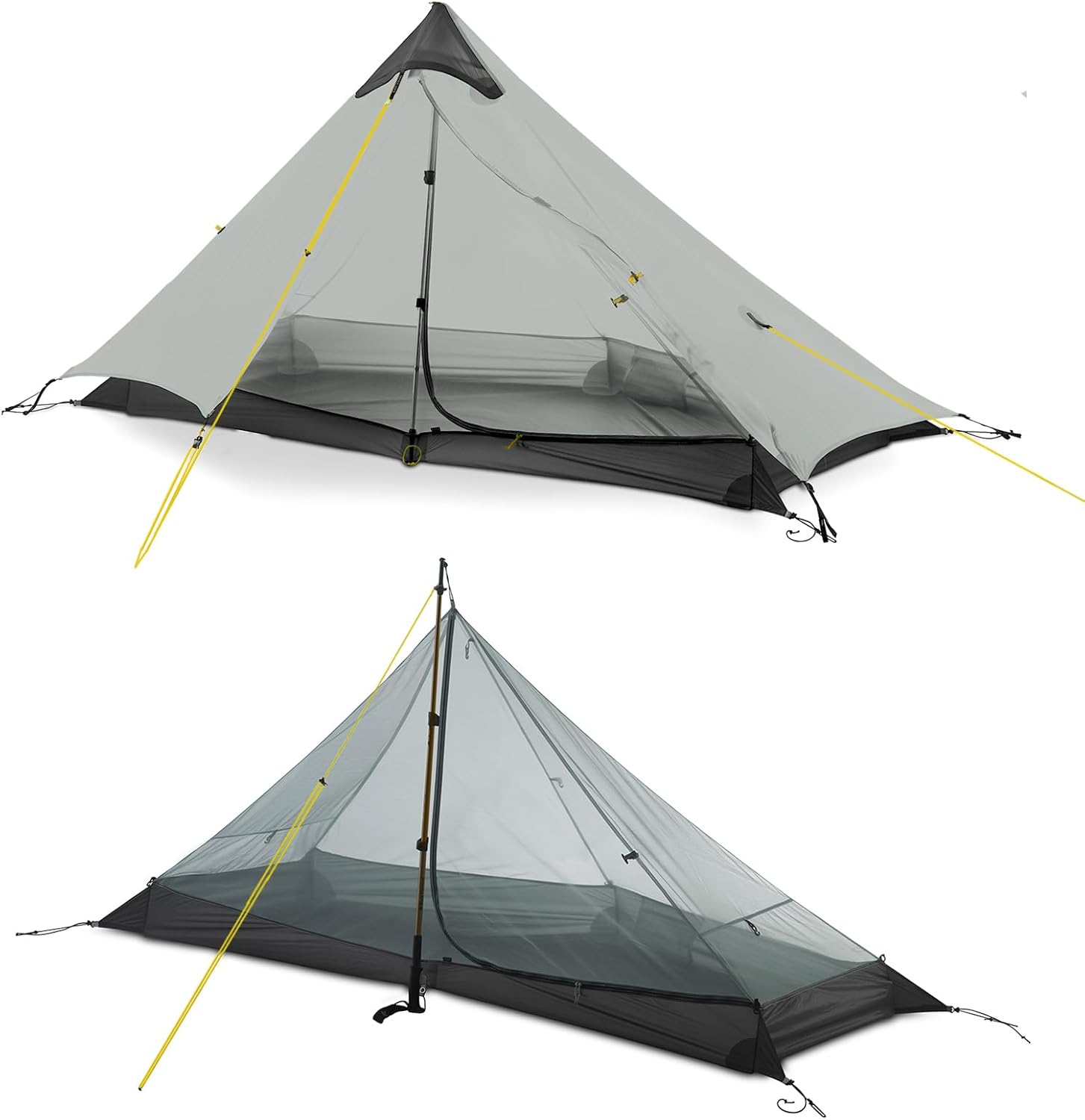 MIER Lanshan Ultralight Tent 3-Season Backpacking Tent for 1-Person or 2-Person Camping, Trekking, Kayaking, Climbing, Hiking