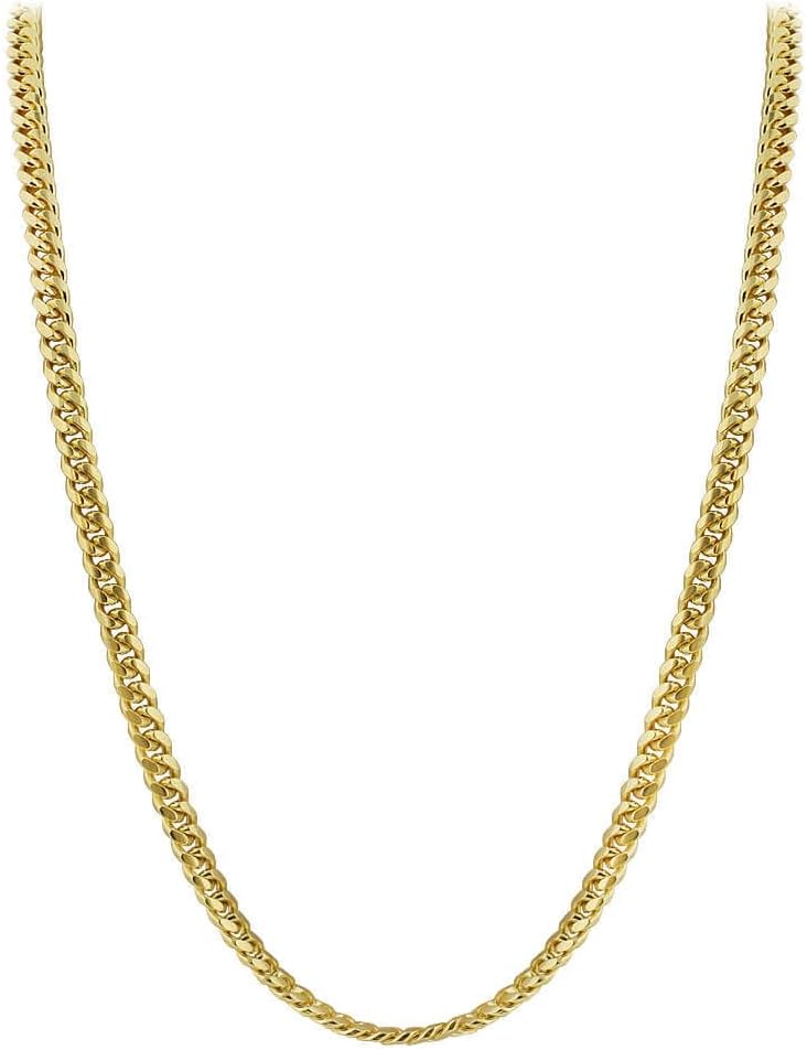 ITAZ 18K Gold Vermeil Sterling Silver Cuban Link Chain Bracelet for Men