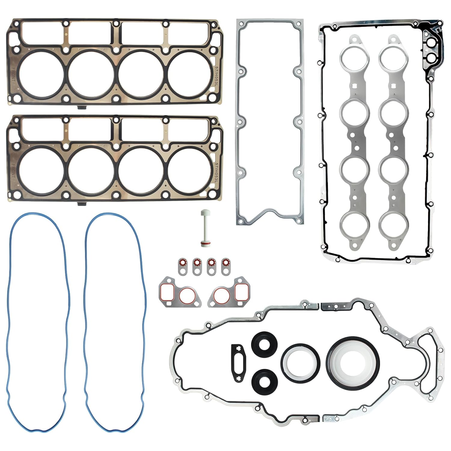 Generic GEN III LS Gasket Set, LS9 Head Gaskets for LS1 LS6 LQ4 LQ9 4.8L 5.3L 5.7L 6.0L, for Chevy Silverado GMC Sierra 1500 2500 3500 1999-2010 Replace 12622033 12585673