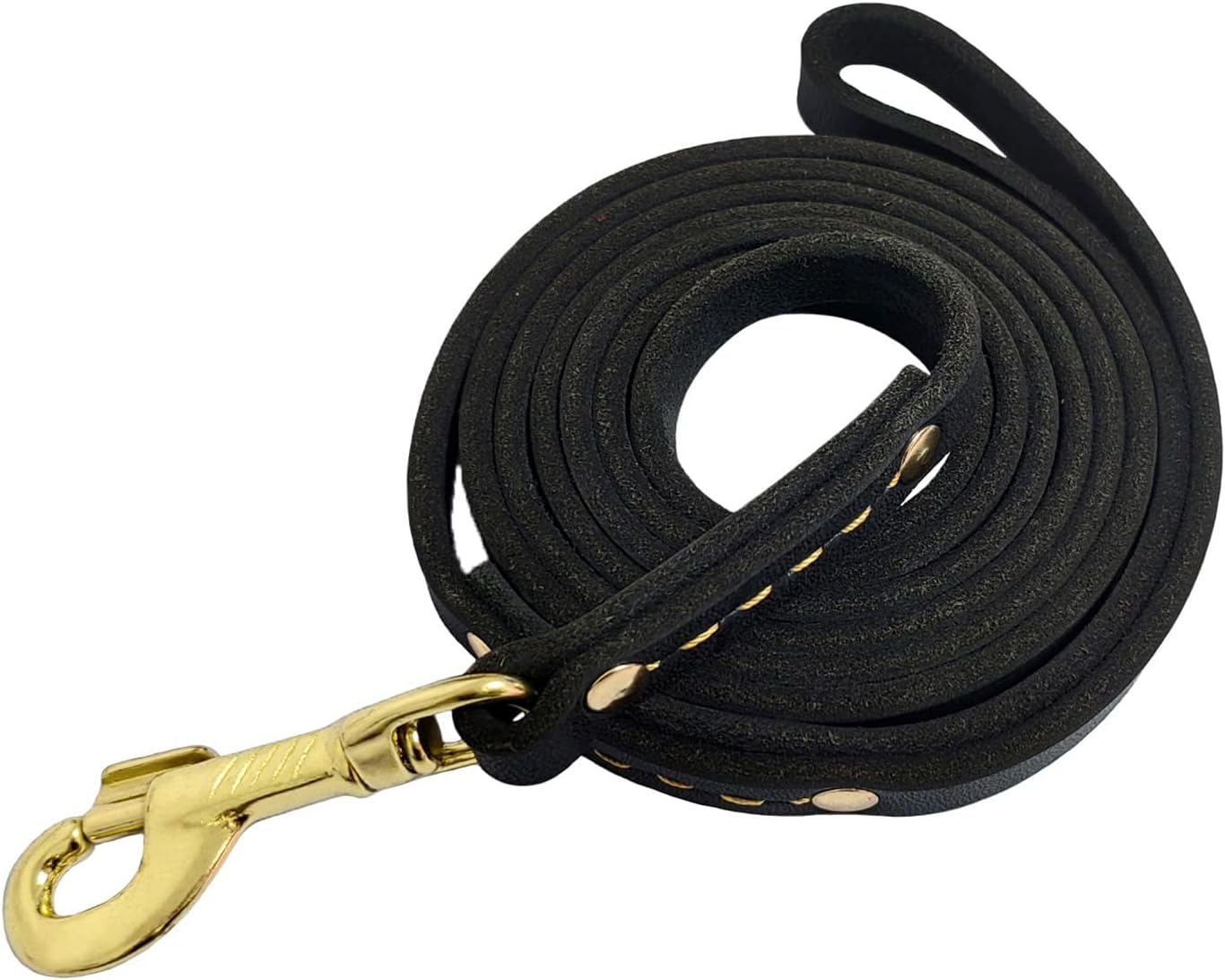 Guiding Star Heavy Duty Genuine Leather Dog Leash - 6 ft x 3/4 in, Soft & Strong, for Small & Medium Dogs, Black