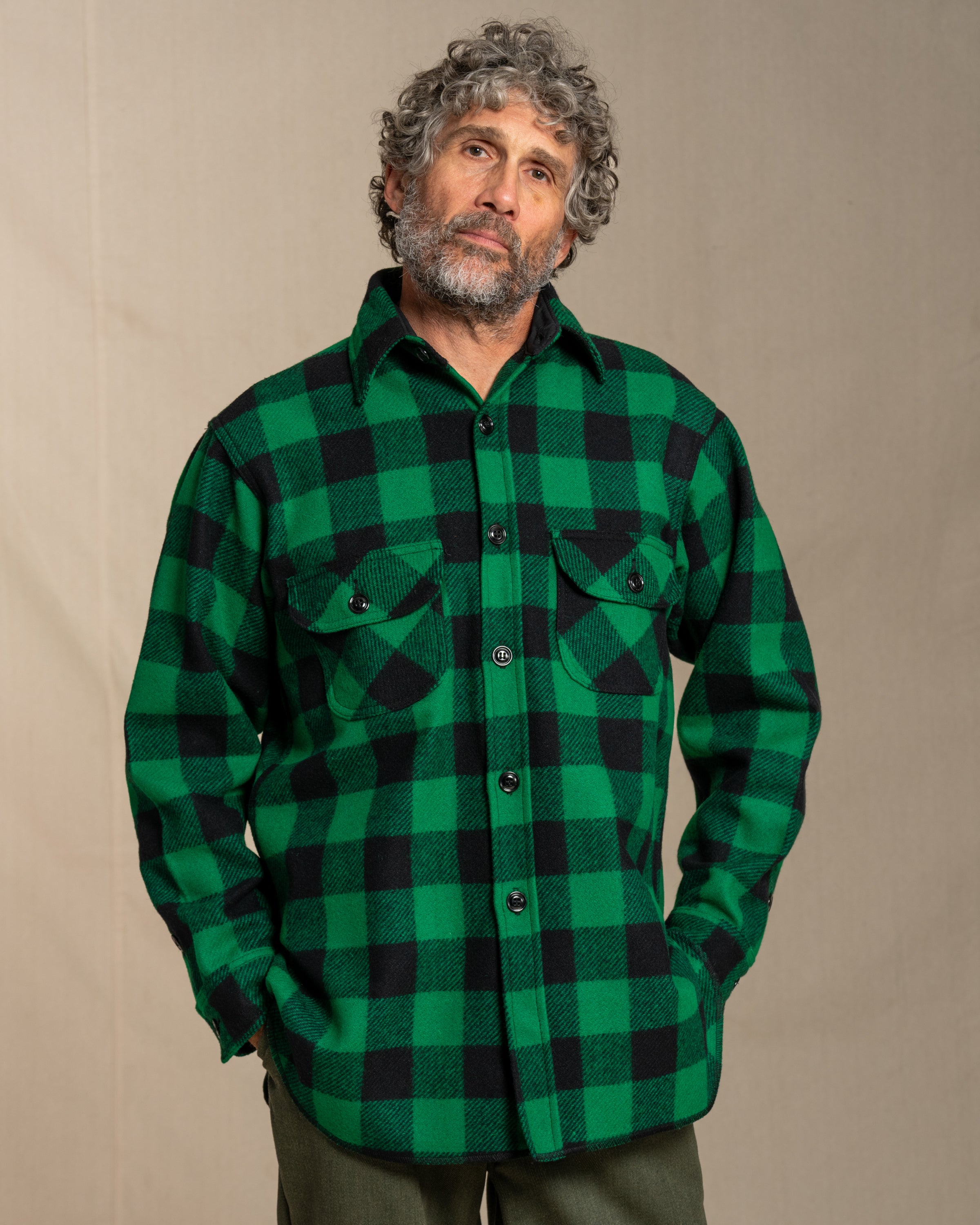 Long Tail Wool Button Down Shirt