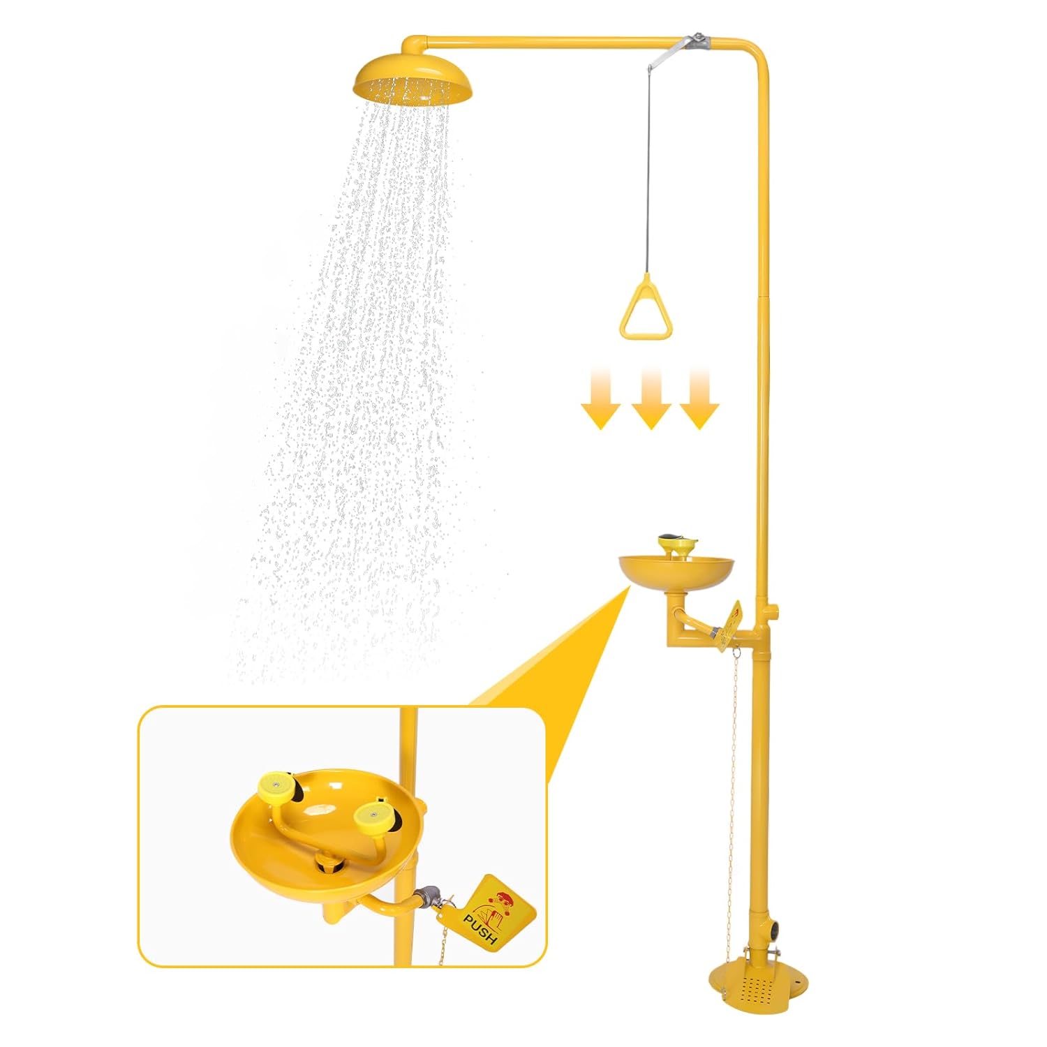 No Brand 304 Stainless Steel Eye Wash and Shower Station