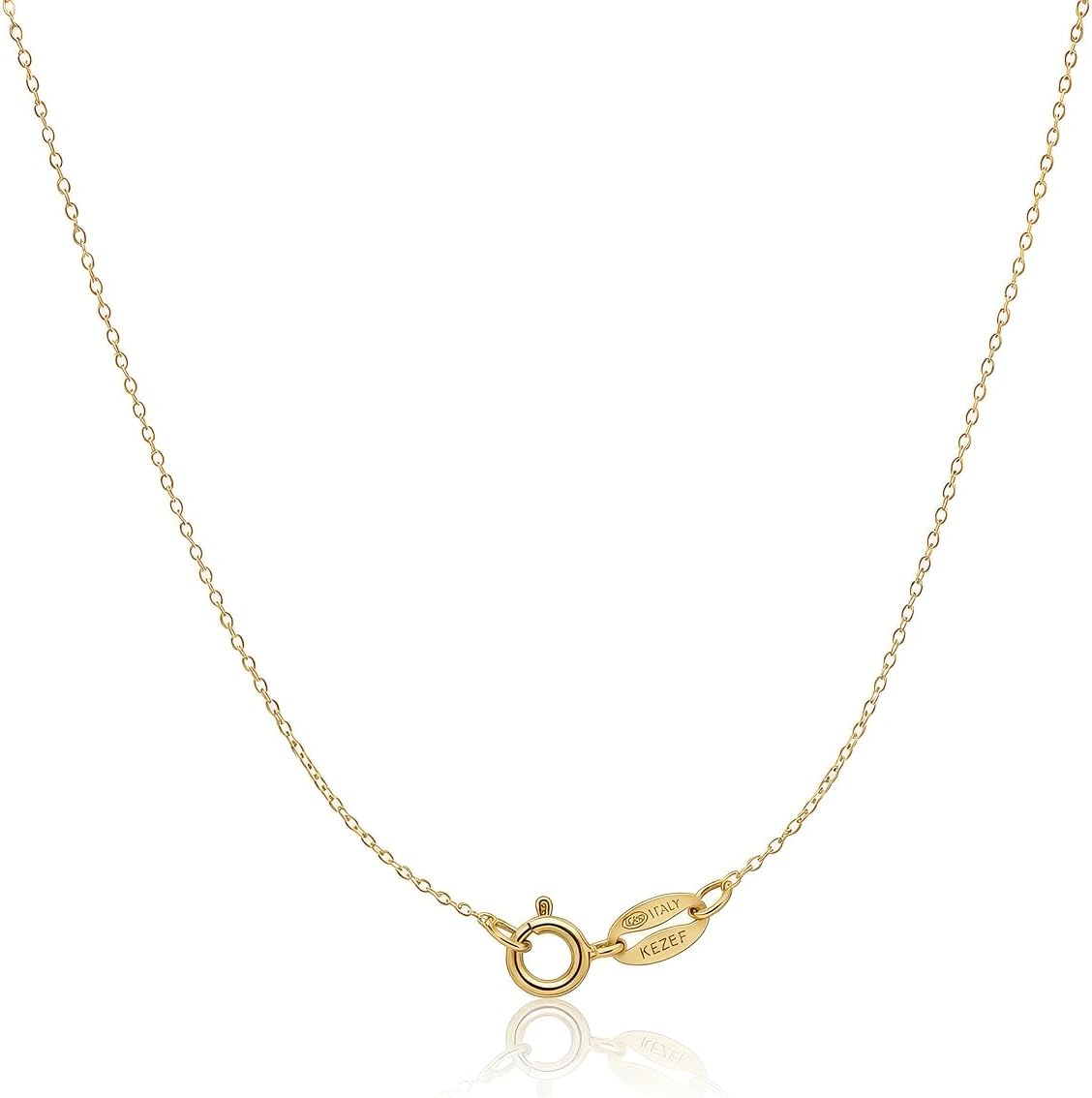 Kezef 1mm 925 Sterling Silver Necklace for Women | 16-36 inch long Silver, 18k Gold, Rose Gold Necklaces for Women - Made In Italy Real Cable Chain Jewelry | Dainty cadena de plata s925 para mujer