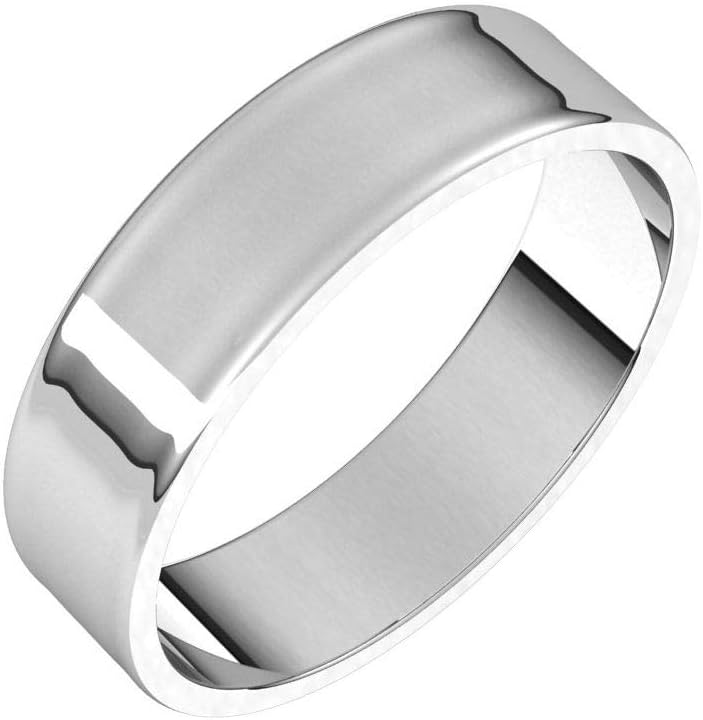 Sonia Jewels Solid Platinum 5mm Flat Wedding Band Ring