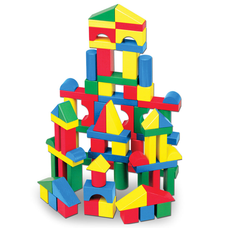 Melissa & Doug Wooden Building Blocks, 100-Piece Set