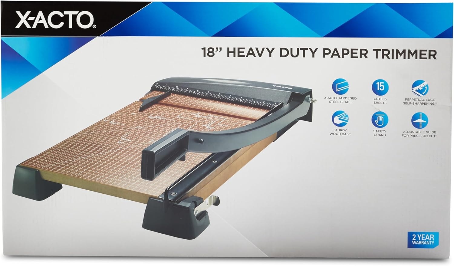 X-ACTO Heavy Duty Wood Base Paper Trimmer, 18 Inch
