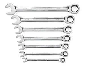 GEARWRENCH 9317 7-Piece 12-Point Ratcheting Combination Wrench Set