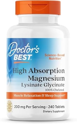 Doctor's Best High Absorption Magnesium Glycinate Lysinate, 240 Tablets