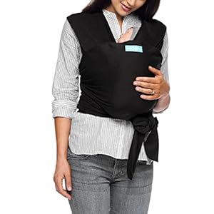 Moby Baby Wrap Carrier Classic for Newborns to Toddlers (8-33lbs), Black