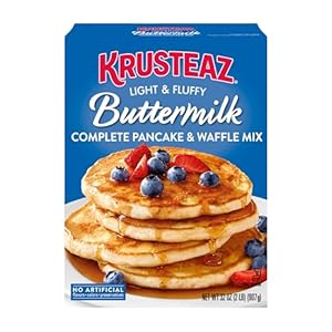Krusteaz Light and Fluffy Buttermilk Complete Pancake Mix, Just Add Water, 32 oz Box