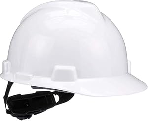 MSA 475358 V-Gard Cap Style Safety Hard Hat With Fas-Trac III Ratchet Suspension
