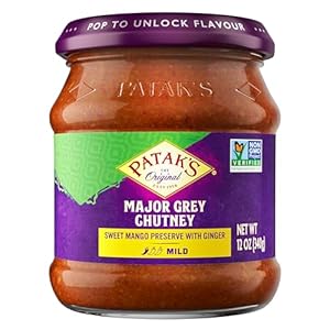 Patak's Major Grey Chutney - Sweet & Mild Mango Chutney, 12 oz