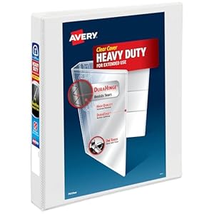 Avery Heavy-Duty View 3 Ring Binder, 1 Inch One Touch EZD Rings, White (79199)