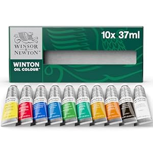 Winsor & Newton Winton Oil Color Paint Starter Set, 10 x 37ml