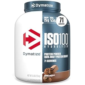Dymatize ISO100 Whey Protein Isolate, Gourmet Chocolate, 5 lb