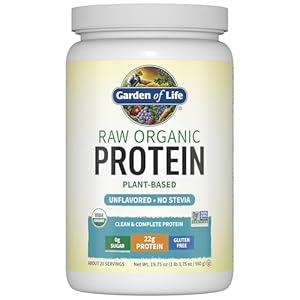 Garden of Life Organic Vegan Protein Powder, Plant Based & BCAAs, 1.2 LB