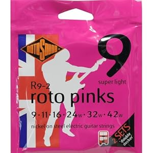 Rotosound Roto Pinks Double Deckers Electric Guitar Strings 2-Pack (9-42)