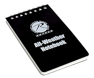 Rothco All-Weather Waterproof Notebook, 3" x 5", Black