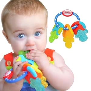 Nuby Ice Gel Teether Keys, Silicone Soothing Baby Teether