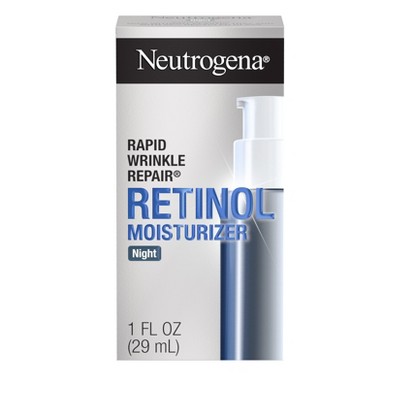 Neutrogena Rapid Wrinkle Repair Retinol Night Face Moisturizer Cream with Hyaluronic Acid, 1 fl oz
