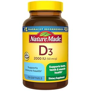 Nature Made Vitamin D3 2000 IU, 250 Softgels