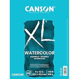 Canson XL Series Watercolor Pad, Foldover, 9x12 Inch, 30 Sheets