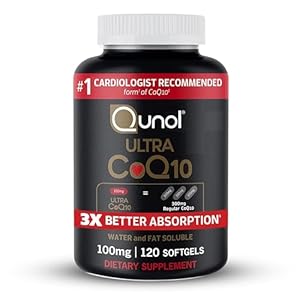 Qunol Ultra CoQ10 100mg, 3x Better Absorption, 120 Count Softgels