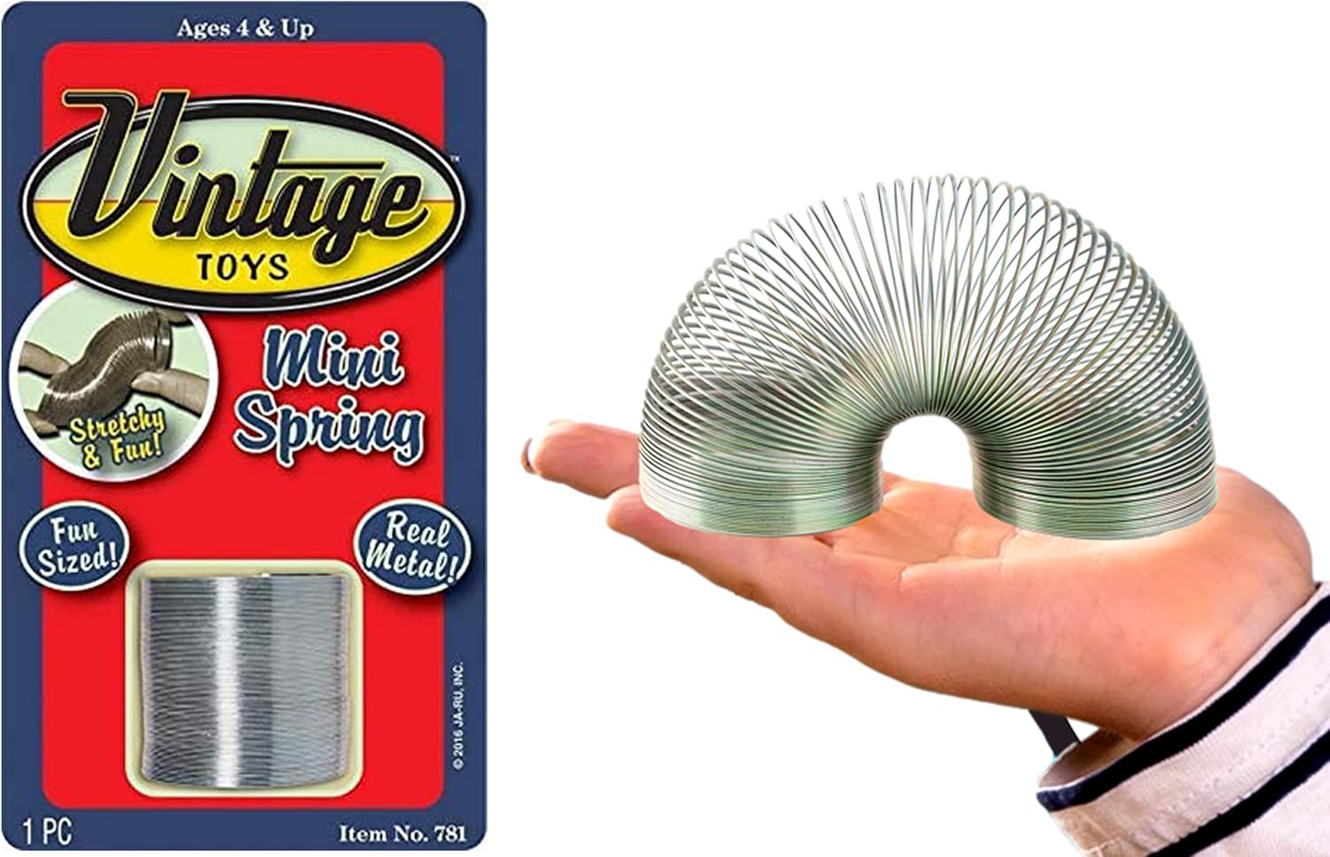 JA-RU 1.5 Inch Mini Metal Spring Toy (1 Coil Spring) Small Spring Fidget Toy for Kids