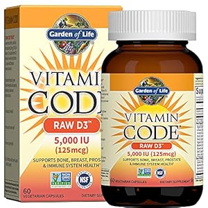 Garden of Life Vitamin D3 5000 IU, 60 Vegetarian Capsules