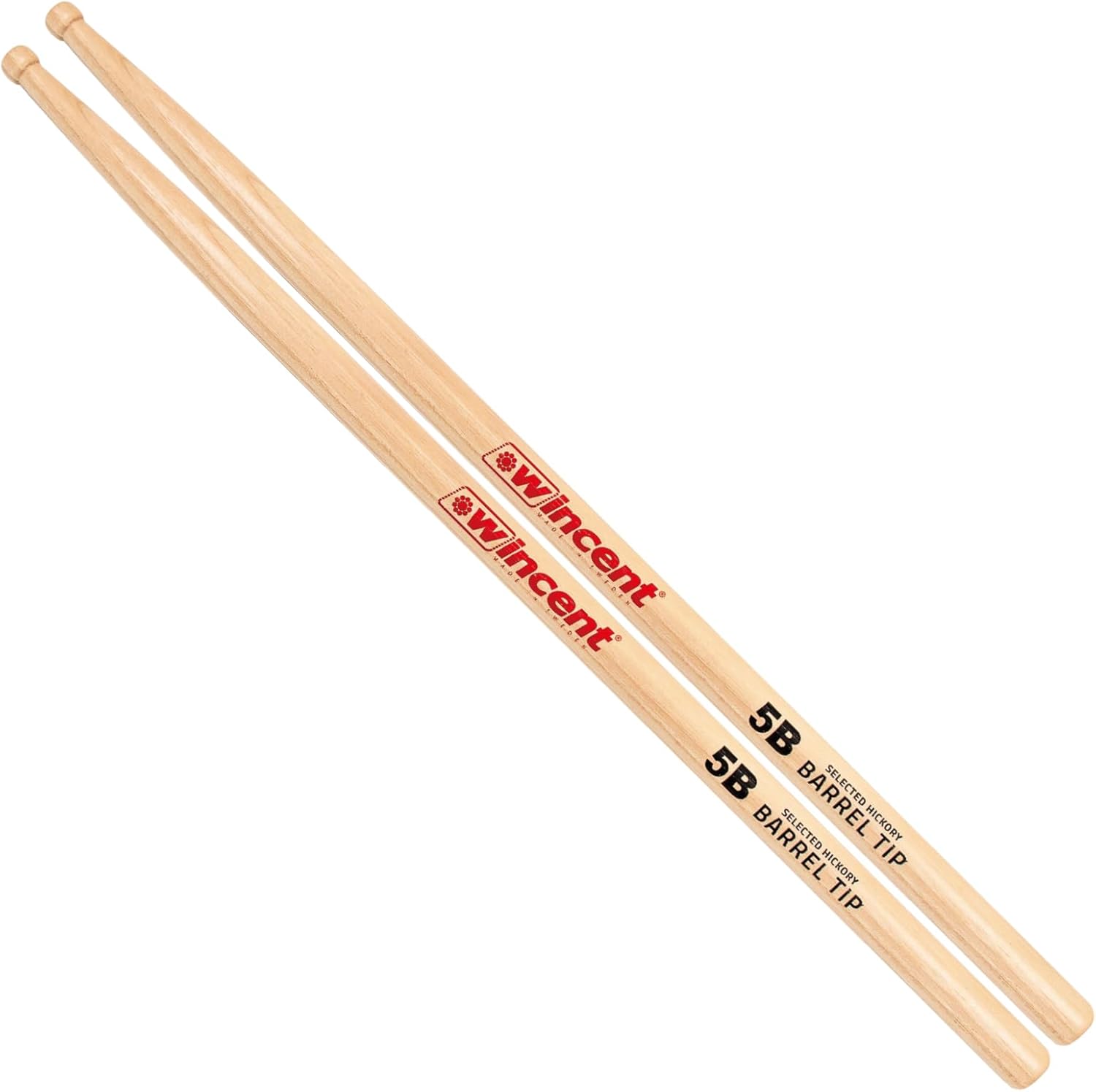 Wincent W-5BRT Round Tip Hickory Drumsticks (Made in Sweden)