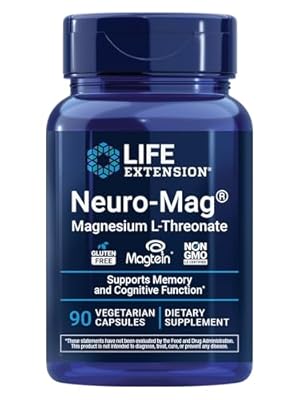 Life Extension Neuro-Mag Magnesium L-Threonate, Memory Health, 90 Vegetarian Capsules