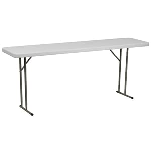 Flash Furniture Kathryn 6' Rectangular Plastic Folding Table, White