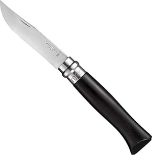 Opinel No. 8 Stainless Steel Folding Pocket Knife – Ebony Handle