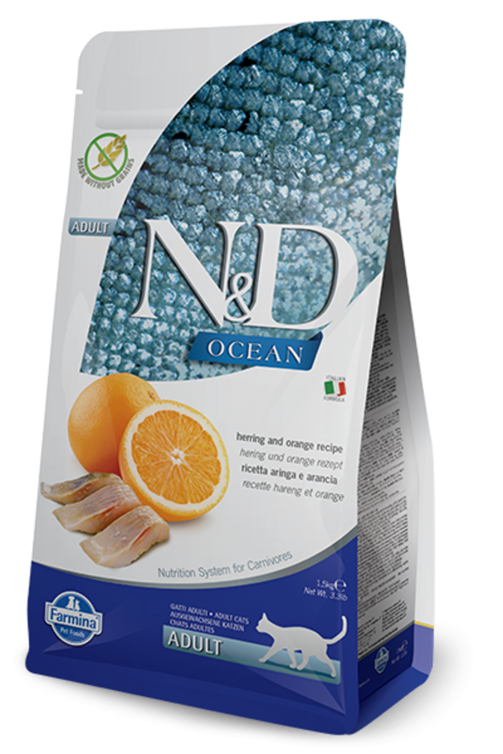 Farmina N&D Ocean Herring & Orange Grain-Free Dry Cat Food, 11 lb