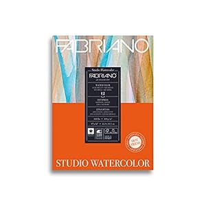 Fabriano Studio Watercolor Pad, Hot-Press, 9x12 Inch, 12 Sheets