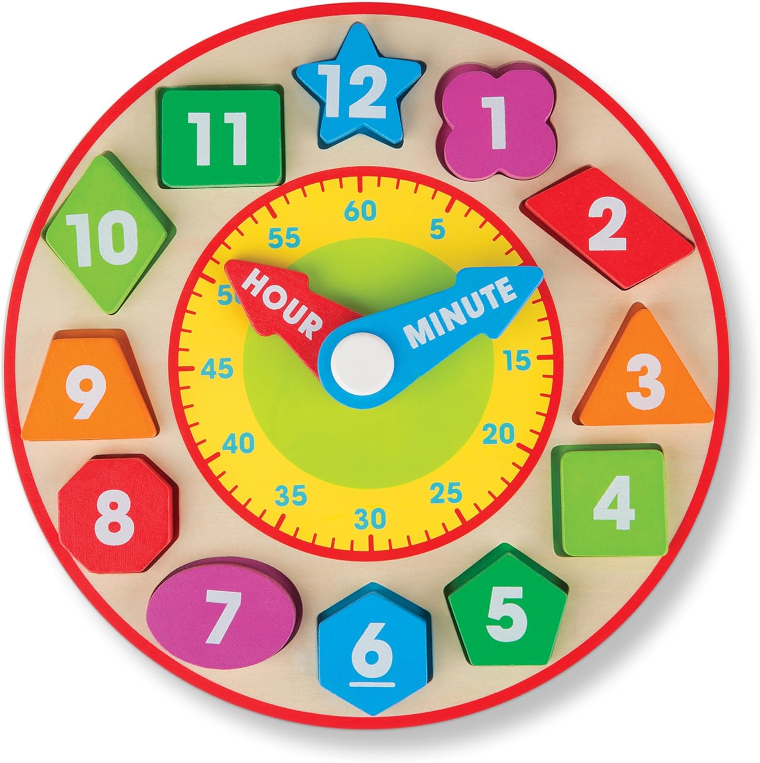 Melissa & Doug Shape Sorting Clock Wooden Educational Toy
