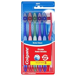 Colgate Extra Clean Toothbrush, Soft, 6 Count