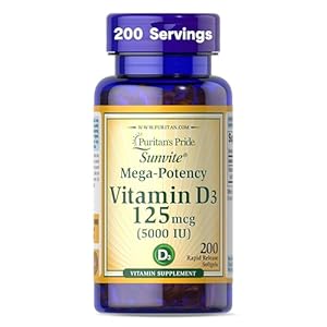Puritan's Pride Premium Vitamin D3 5,000 IU, 200 Softgels