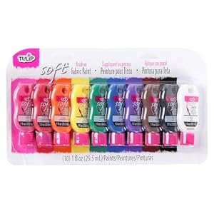 Tulip Soft Fabric Paint, Rainbow Colors, 10-Pack