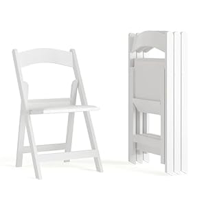 Flash Furniture Hercules Series White Resin Folding Chair, Set of 4